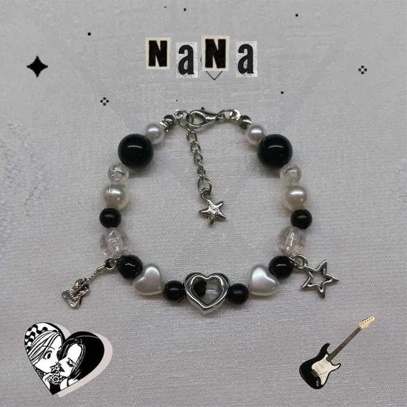 Nana Hachi Bracele Inspiration bracelet Anime black Pink Friendship y2k Handmade