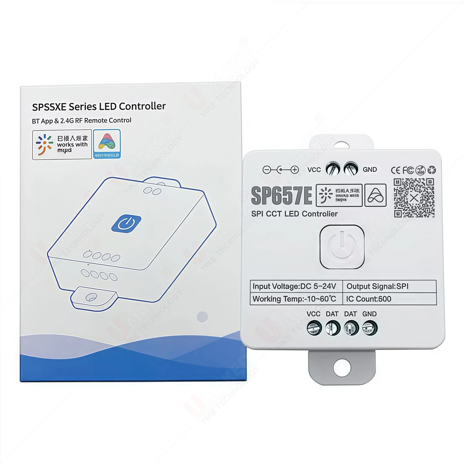 1pc SP657E SPI CCT LED controller supports dual APP control of Mi Home and Banlanx 2.4G remote control LED strip DC5/12/24V