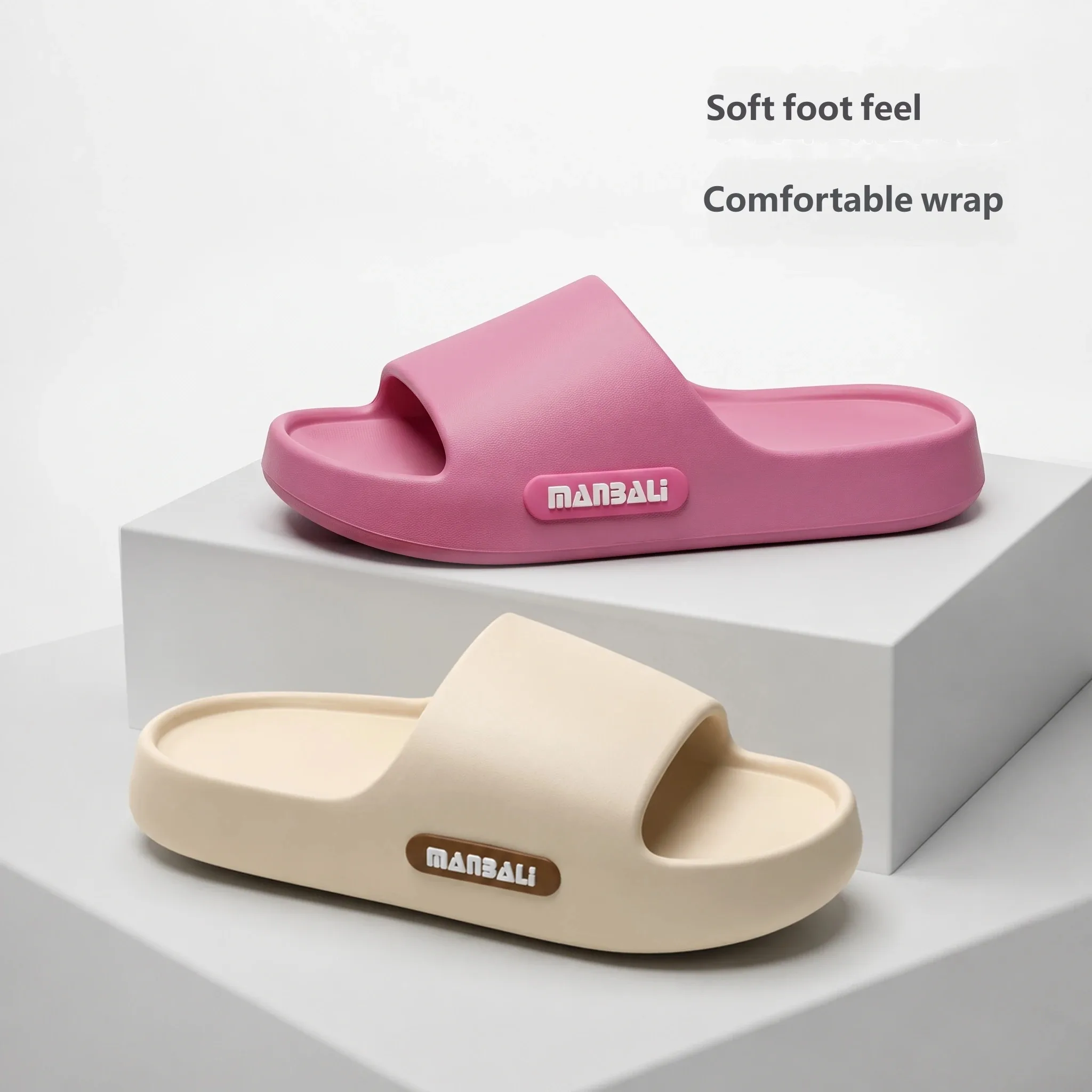 Women Slide Slippers One Piece Molding Cloud Like Comfort Quiet Non Slip Soft Rebound Indoor Home Shower Slides