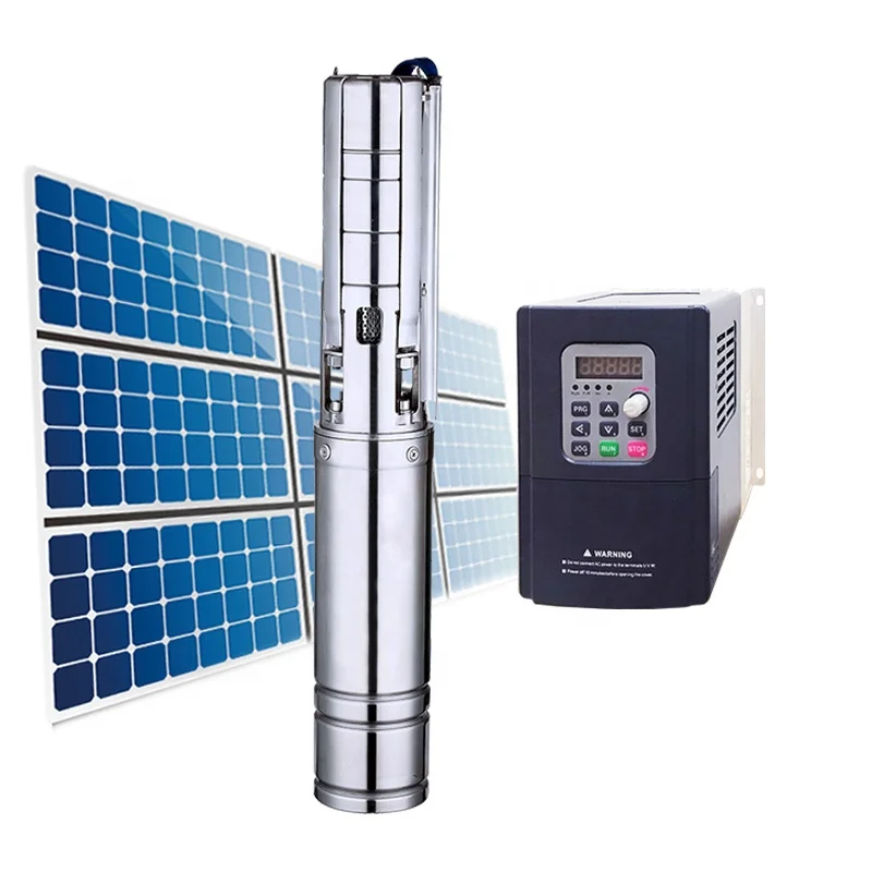 

5hp ac solar pump complete set in borewell with high flow 5 hp water kit