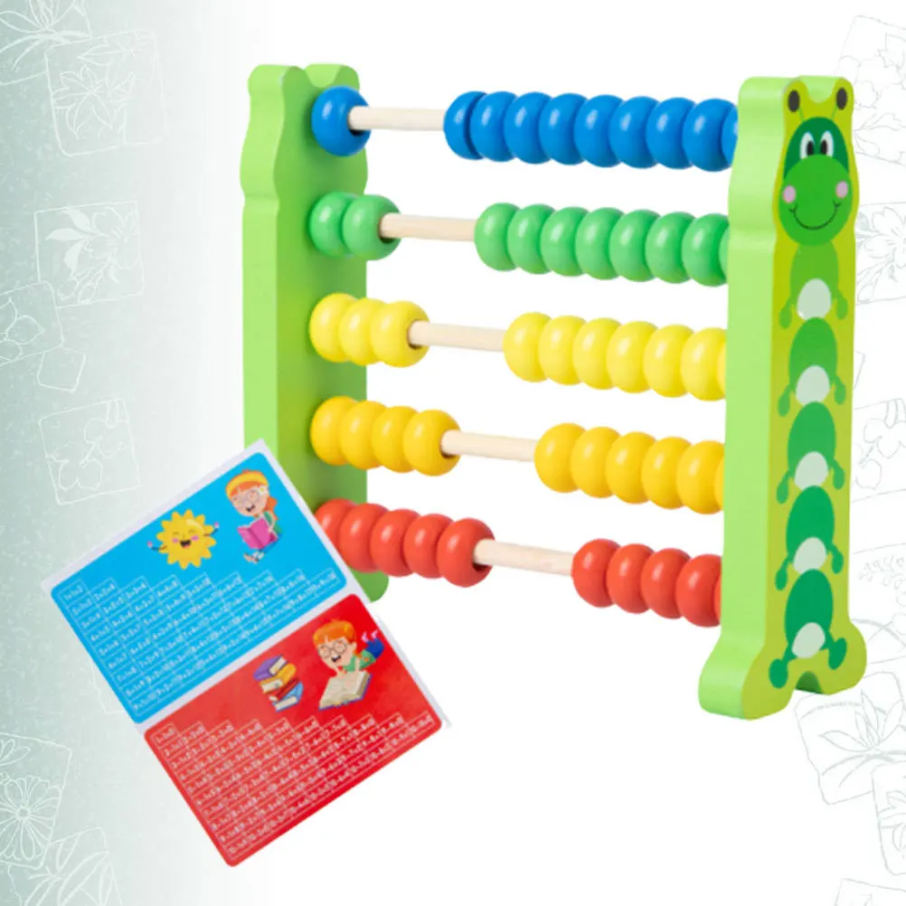 1pc Long Neck Giraffe Calculation Frame 5 Rows Wooden Abacus Colorful Numeration Educational Tool For Kids Early Math Learning