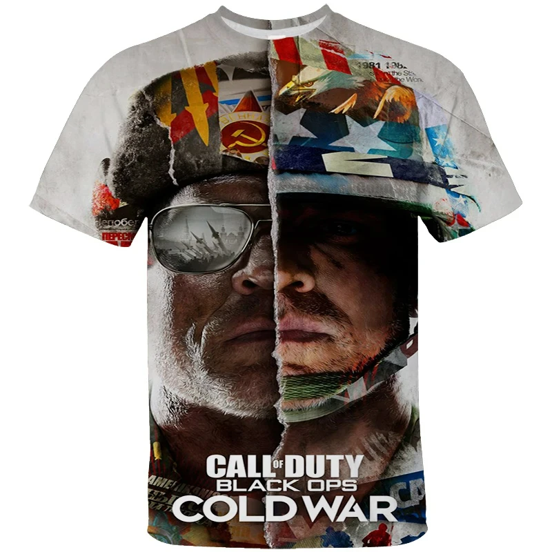 2024 Best-selling Game Call Of Duty Black Ops Printed T-shirt for Men's 3D Fashion Short sleeved Tee Shirt Fashion Oversized Top