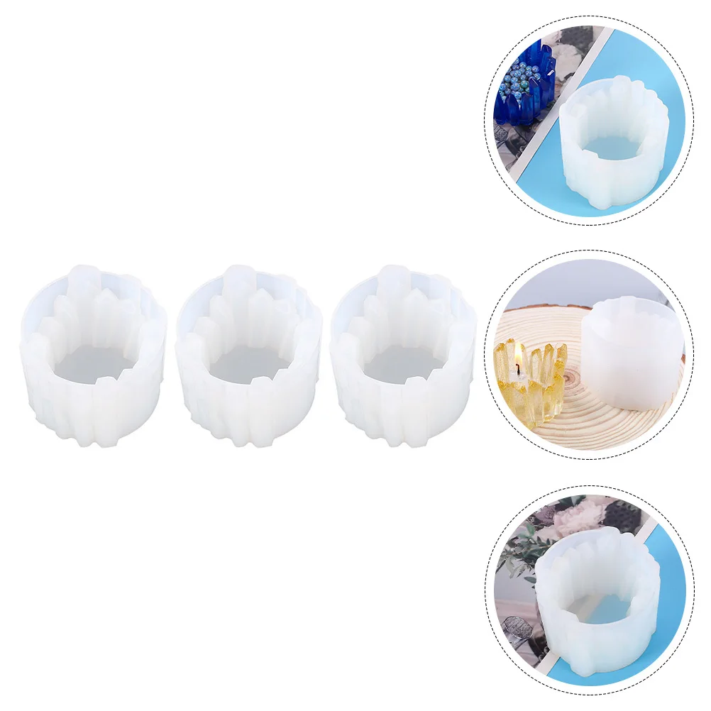 3Pcs Holder Resin Molds High Quality Silicone Crystal Shape Epoxy Casting Mold DIY Craft Supplies Accessories