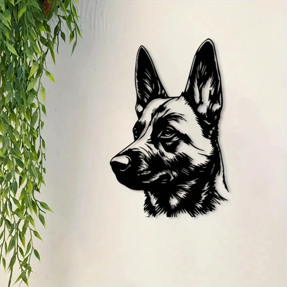 CIFBUY Iron Wall Art Belgian Malinois Vintage Waterproof Sculpture For Home Outdoor Hanging Decor Dog Lover Gift
