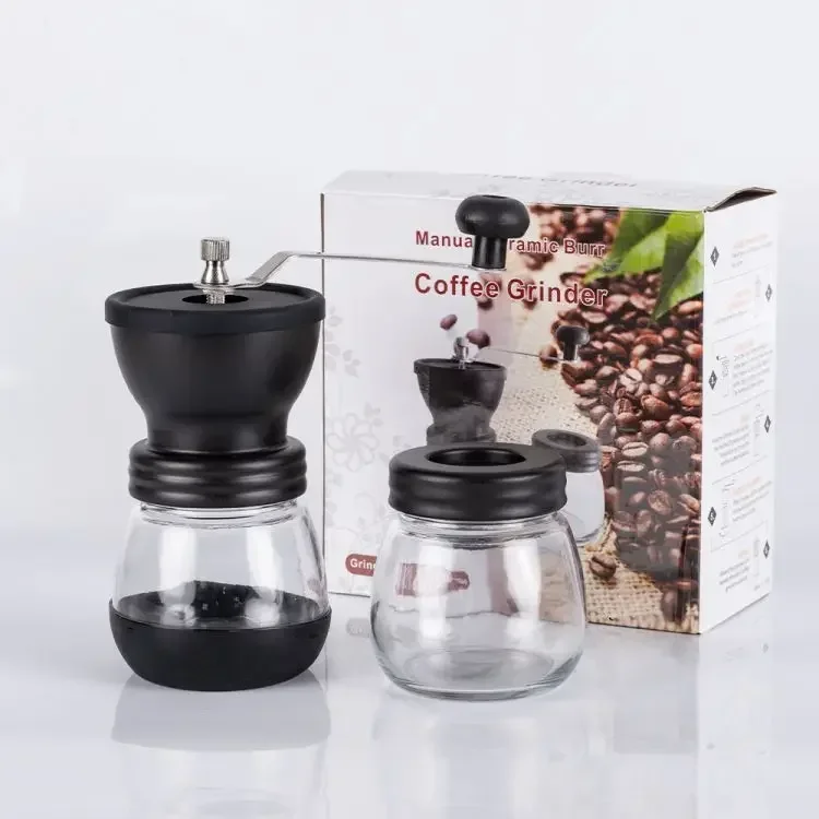 Large Capacity Glass Hand Grinder Coffee Grinder Set Manual