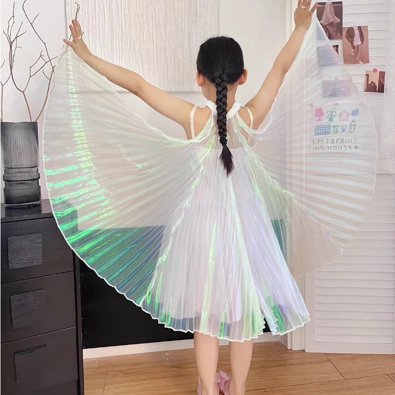 Belly Dance Performance Dress Ball Halloween Cloak Hanging Neck Model Wings Girl Stage Performance Accessories
