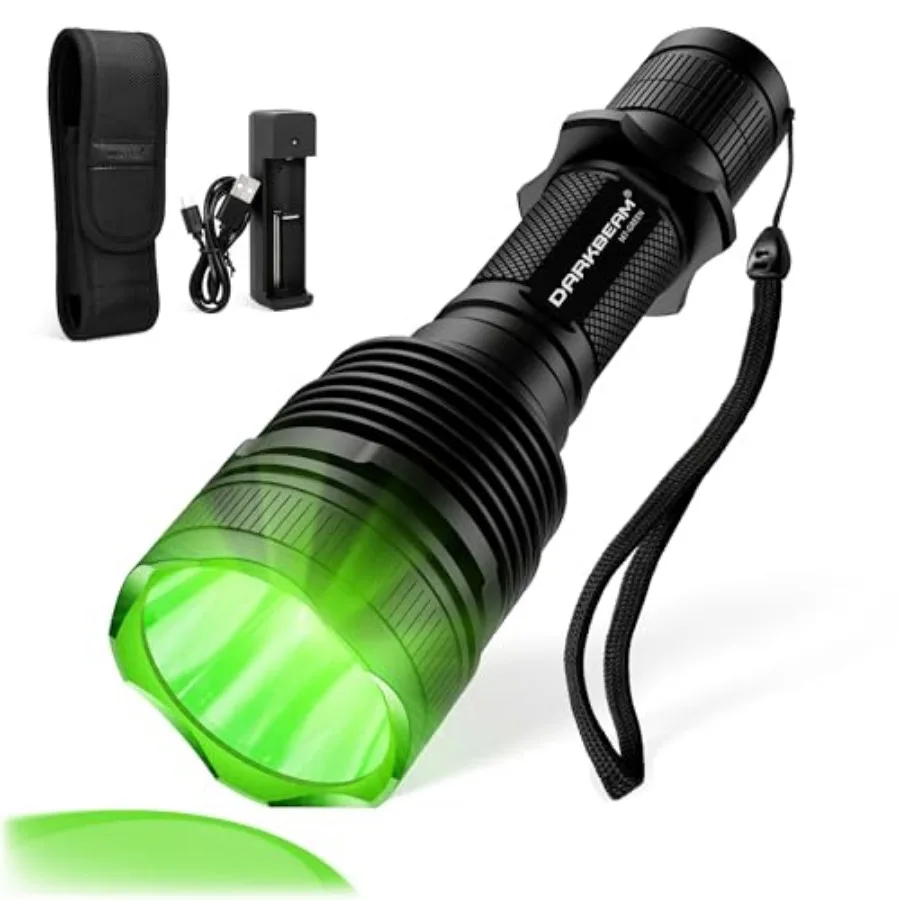 

Green Light Flashlights for Night, Rechargeable Mini Handheld Flood Light Super Bright Tactical Green Flashlight LED for Night