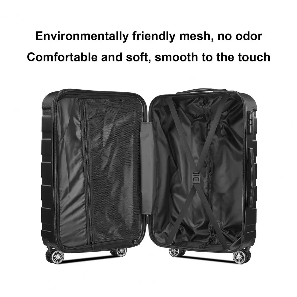 3 Pcs/Set Suitcase Set Different Sizes ,soild 20/24/28 Inch Luggage Suitcase, Built-in Mesh Pockets ,TSA-approved Luggage Set