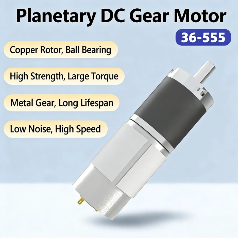 

Планетарный двигатель постоянного тока 36-555, мотор-редуктор, высокий крутящий момент, низкая скорость, кофемашина 24 В, умный дом