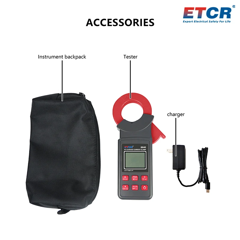 New ETCR6640 AC 0.00mA-300A Φ40mm Clamp Leakage Current Meter CT Technology Lithium Battery Multifunctional Anti Interference