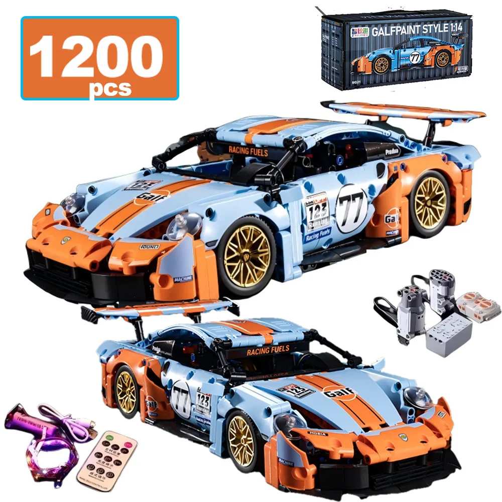 

MOC Технический конкурс RC Гоночный суперкар Строительный блок Знаменитый крутой гоночный автомобиль Игрушка для детей и взрослых STEM Коллекция DIY Подарки