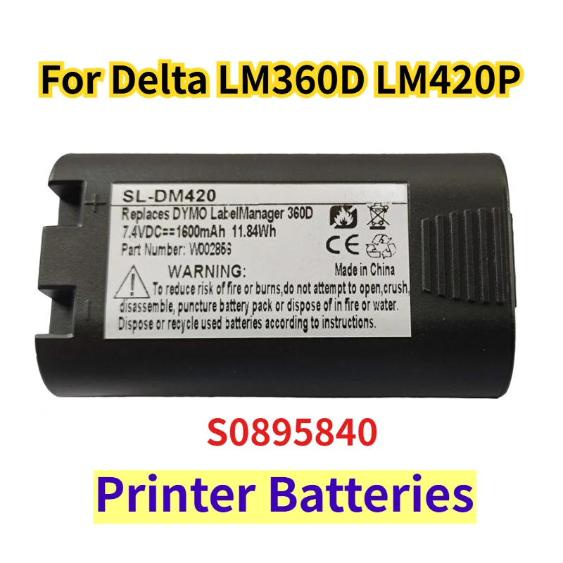 

7.4V 1600mAh Printer Batteries S0895840 for Delta LM360D LM420P