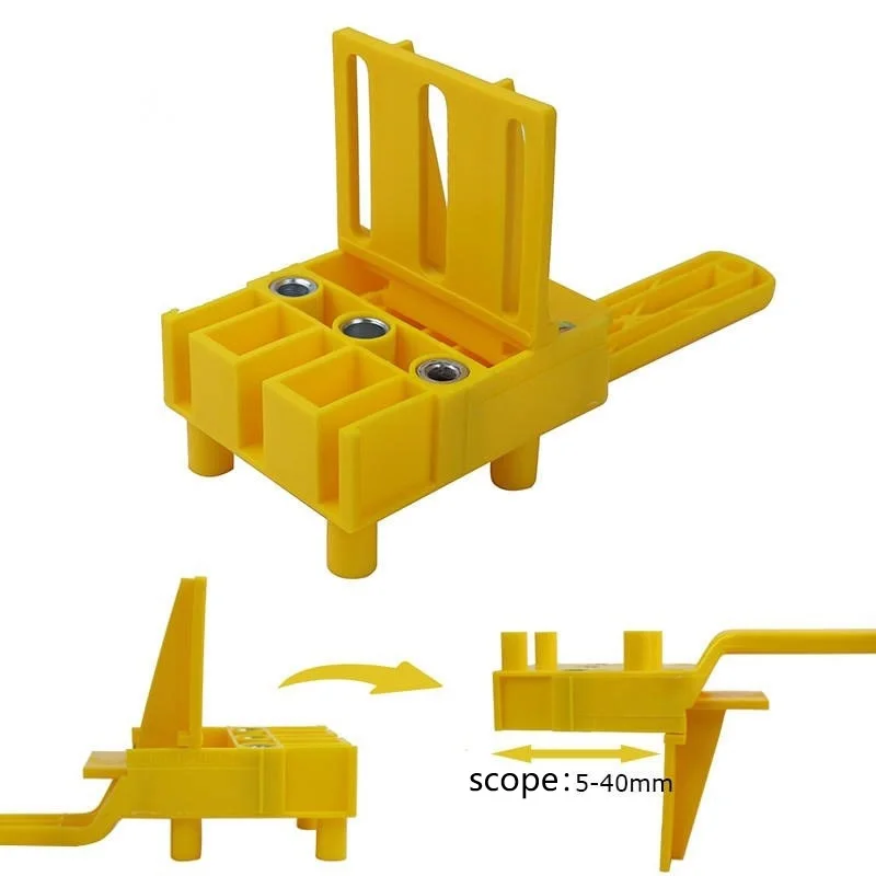 Woodworking Dowel Handheld Drill Guide and Hole Saw Tool 6/8/10mm Drill Bit For Carpentry Straight Hole Locator Clamp