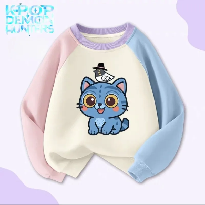 

KPop Demon Hunters Cartoon Anime Rumi Mira Zoey Derpy Sweatshirt for Girls Autumn and Winter Fashion, Cute and Stylish Warm Top