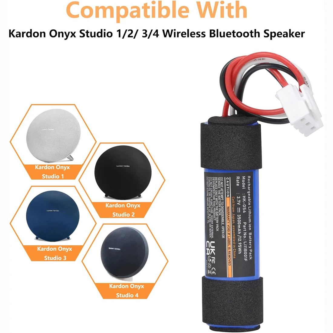 3500mAh Rechargeable Replacement Battery for Harman Kardon Onyx Studio 1/2/3/4 Wireless Bluetooth Speaker, HK Onyx Battery