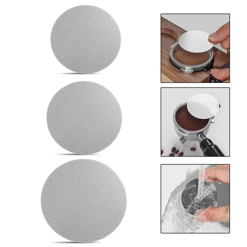 51/53/58mm Espresso Puck Screen Stainless Steel Coffee Portafilter Basket Filters Espresso Makers Replacement Parts