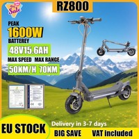 CUNFON RZ800 Adult Electric Scooter peak 1600W Motor 48V15.6AH Battery City E-Scooter 10.5 Inch Tire max speed 50km/h range 70km