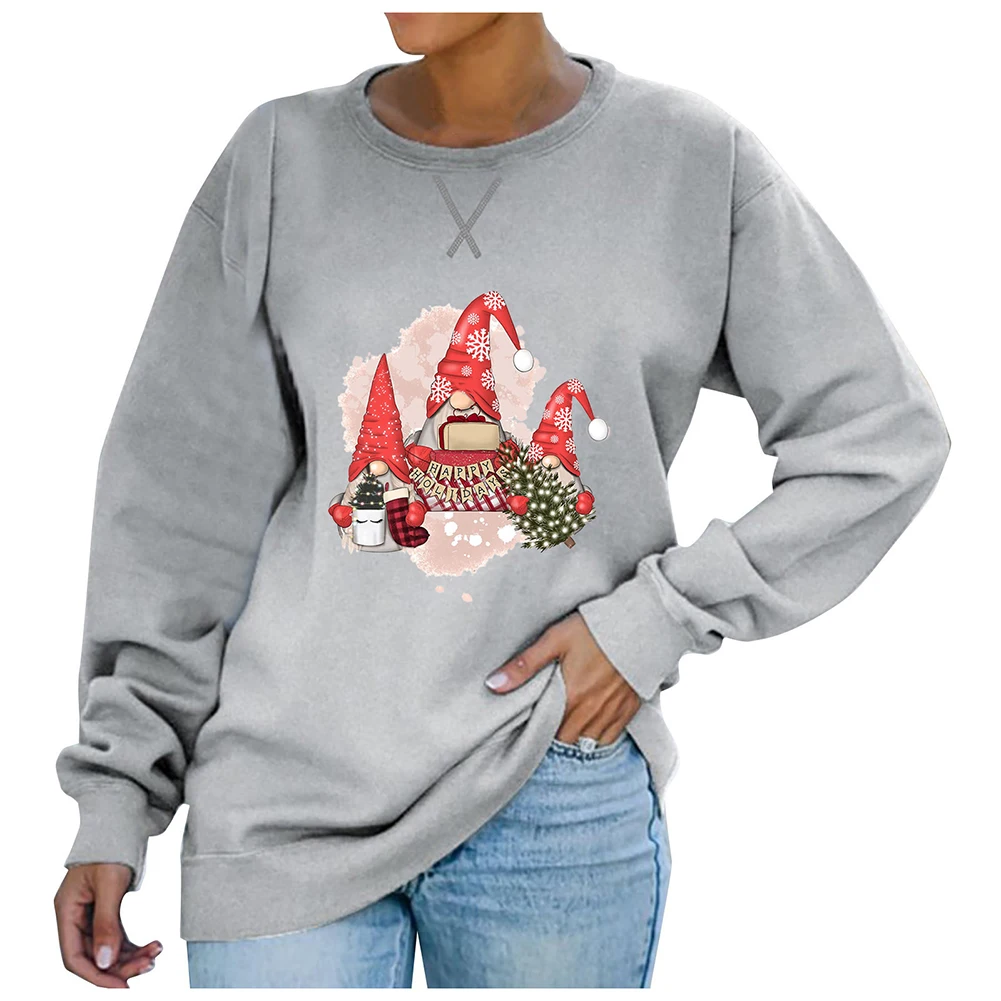 

Fashion 3D Printed Loose Long Christmas Fashion 3D Printed Loose Pullovers Comfortable Xmas Women's SweatshirtWomen's Sweatshirt