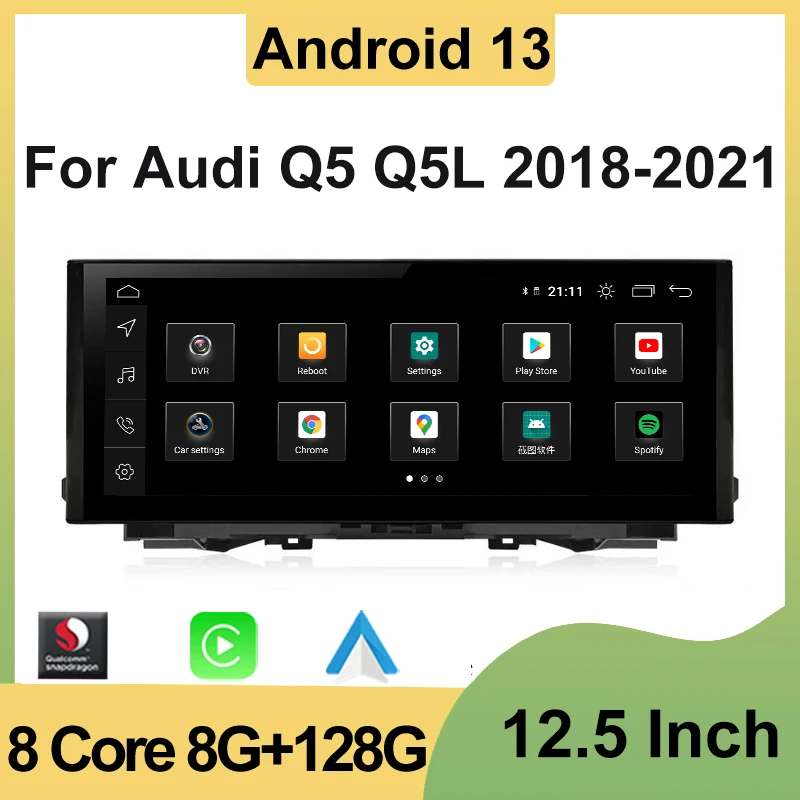 

Qualcomm 665 Android 13 Car DVD Player For AUDI Q5 Q5L 2018 - 2021 GPS Navigation Multimedia Radio Carplay Auto Stereo Screen 4G