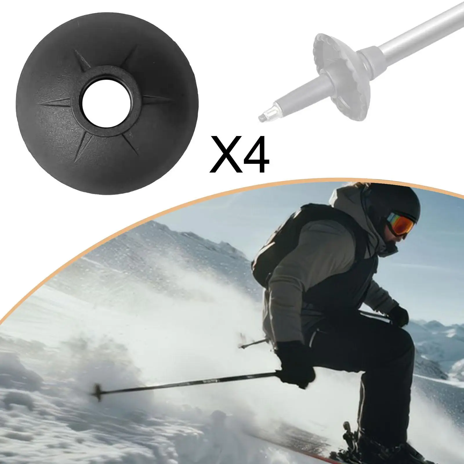 Skiing Accessories Baskets ABS Replacement Part Prevents Sinking Trekking Pole Tip for Snowy Trails