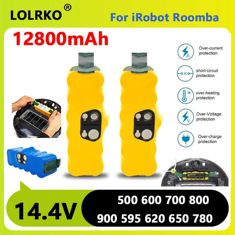 12800mAh 14.4V استبدال ni-mh بطارية lpega ل iRobot Roomba 500 600 700 800 سلسلة رومبا 530 555 560 581 620 650 760 880 #1
