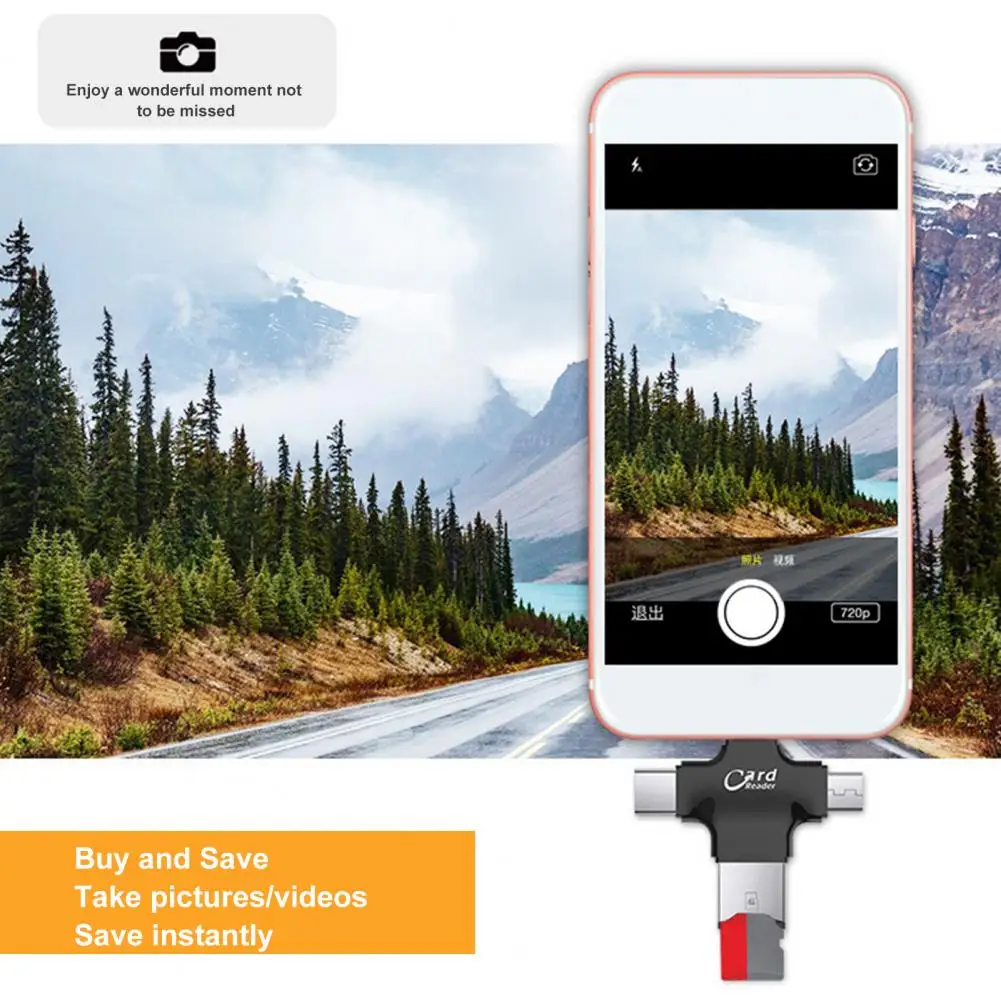 Practical Card Reader Portable USB Card Reader Simple Installation Micro/Type-C OTG SD Card Reader  Data Transfer