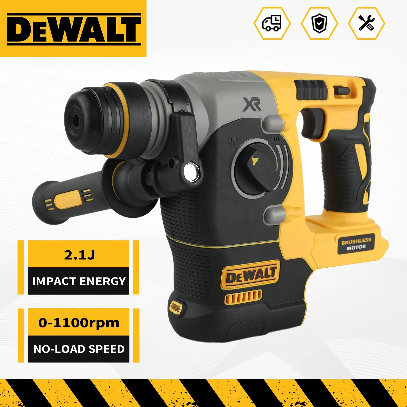 DEWALT perceuse à percussion rotative 18 V/20 V MAX SDS sans brosse 1 pouce PLUS perceuse à percussion pour le travail du bois en forme de L (sans batterie)