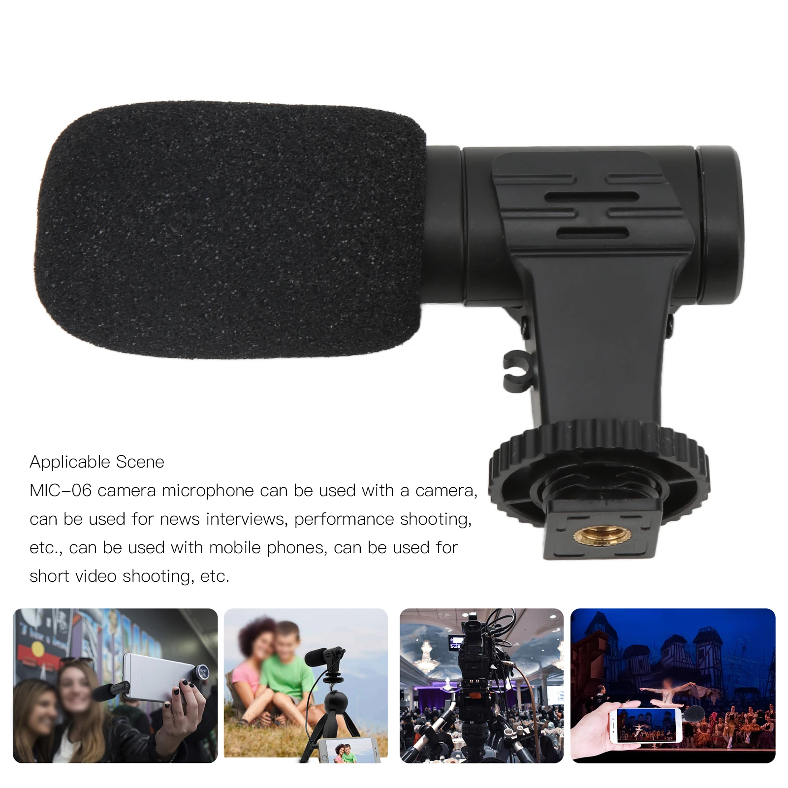 MIC 06 Microphone Mobile Phone Mini Microphone 3.5mm for Live Conference Video Vlog Microphone Mini Microphone for Mobile Phone