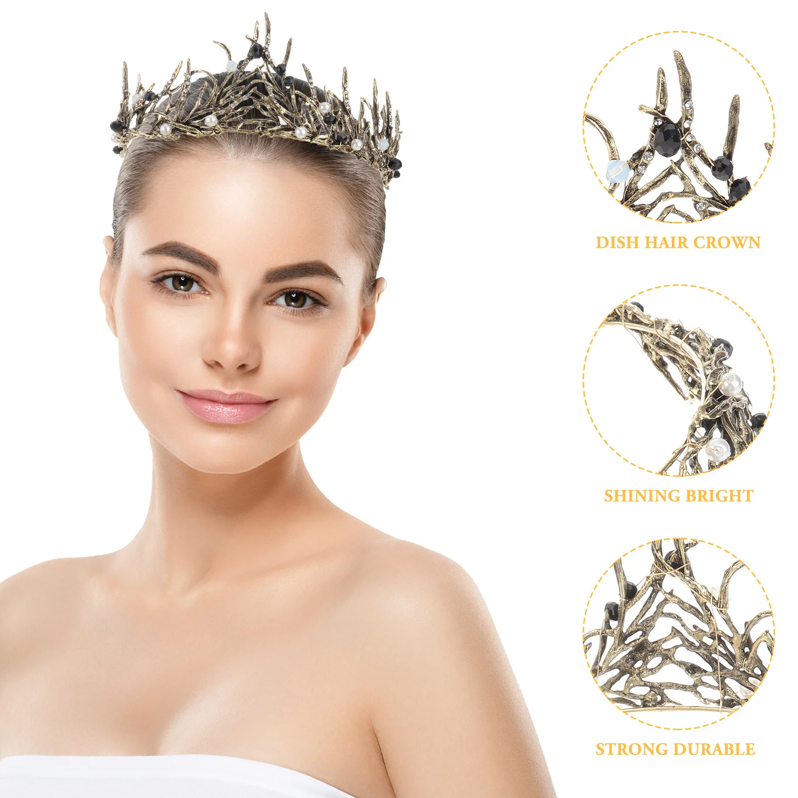 

Bridal Hair Pearl Flower Hair Band For Women Headband for Wedding Party Prom Rhinestones Crown Headwear Ladies Girls