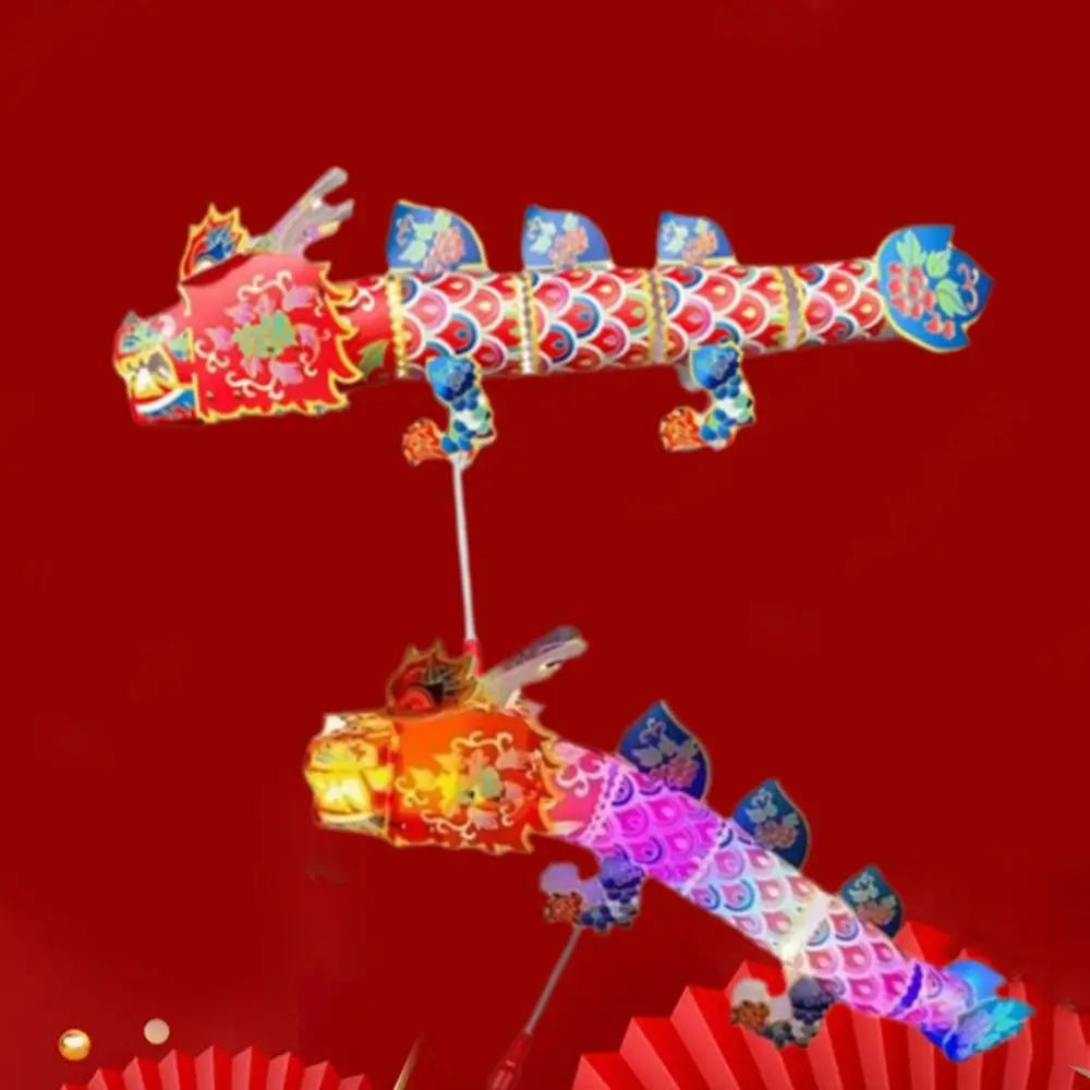 

Exquisite Handmade Dragon Lantern Glowing Waterproof Dragon Light Toy Chinese Style Plastic DIY Material Bag Party