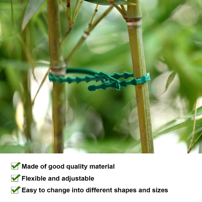 13/17/22/34cm Adjustable Plastic Plant Cable Ties Reusable Shrub Fastener for Garden Tree Climbing Support Vine Tomato Stem Clip