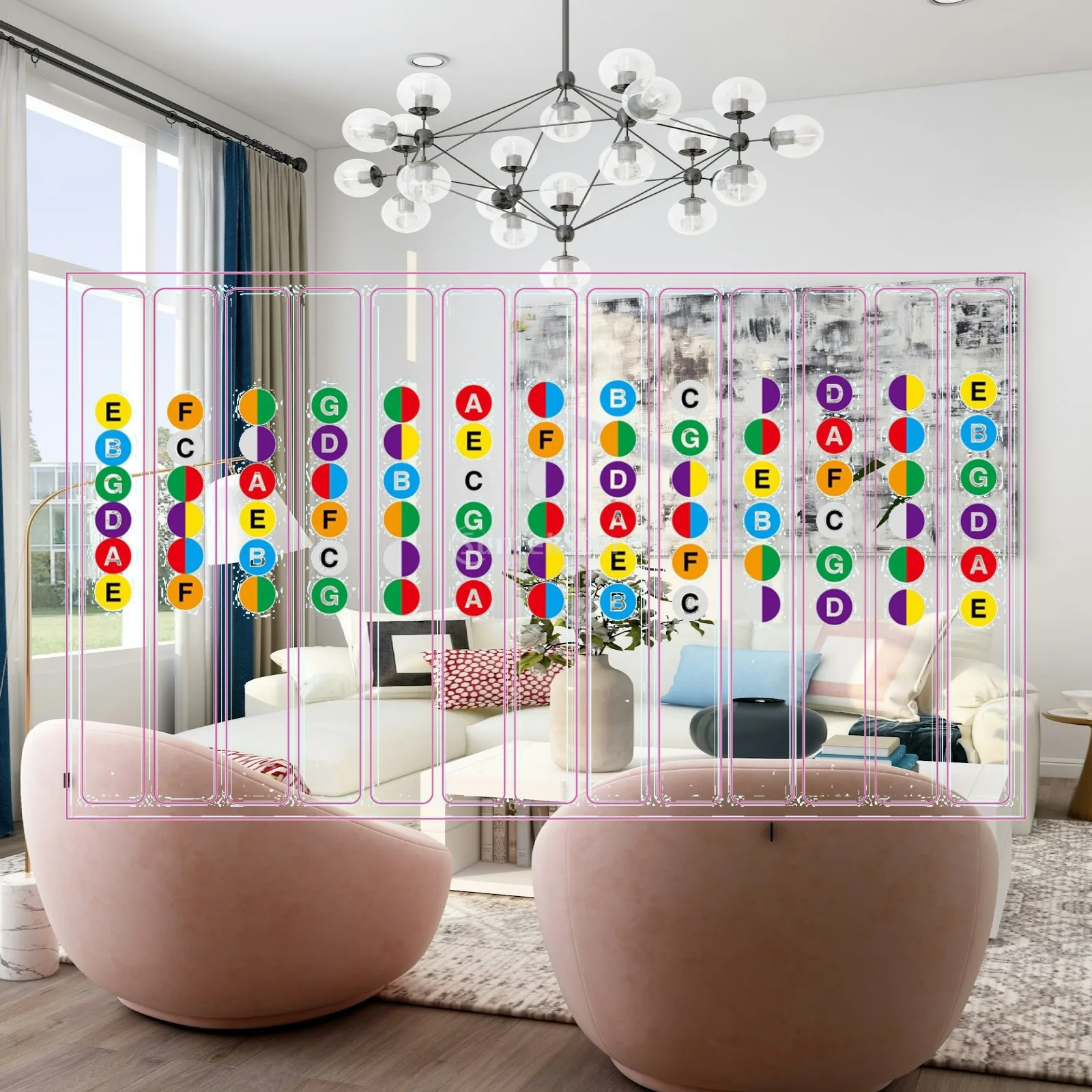 Training Guitar Scale Stickers Paper Note Labels Self Adhesive Fretboard Fingerboard Decal for Acoustic Electric Bass