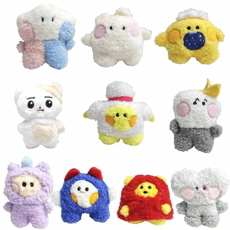 10pcs 10cm Chibi Plush Dolls Set Multi-Style Cute Mini Animal Figures Fluffy Collectible Bag Decor Gifts