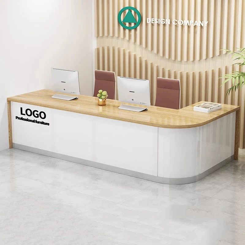 

Luxury Trendy Reception Desk Counter Modern Office Hair Salon Reception Desk Counter Storage Aesthetic Commercial Furniture