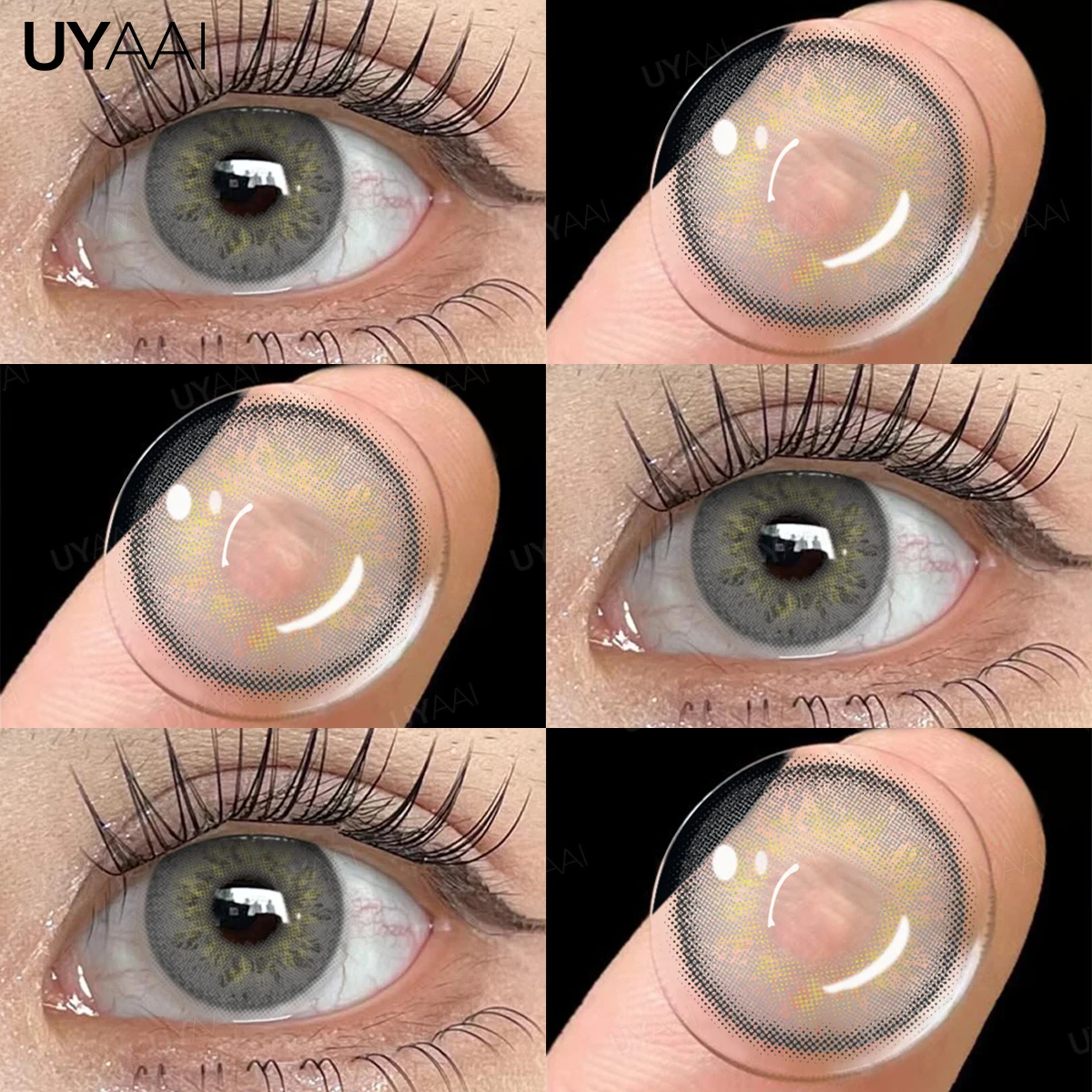 UYAAI 1 Paar farbige Kontaktlinsen, Make-up, blaue Schüler, natürliche braune Linsen, hochwertige grüne Farbe, Augenlinse, kosmetische Farbe – Detail 17