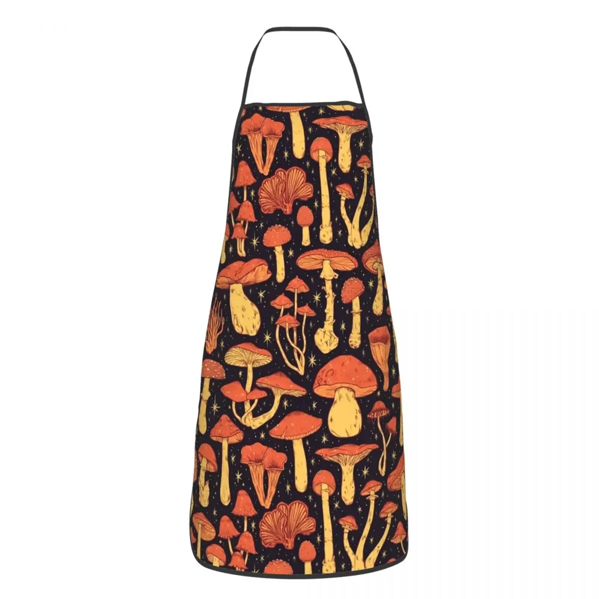 Unisex Deadly Orange Mushrooms Apron Kitchen Chef Cooking Baking Bib Women Men Tablier Cuisine for Painting