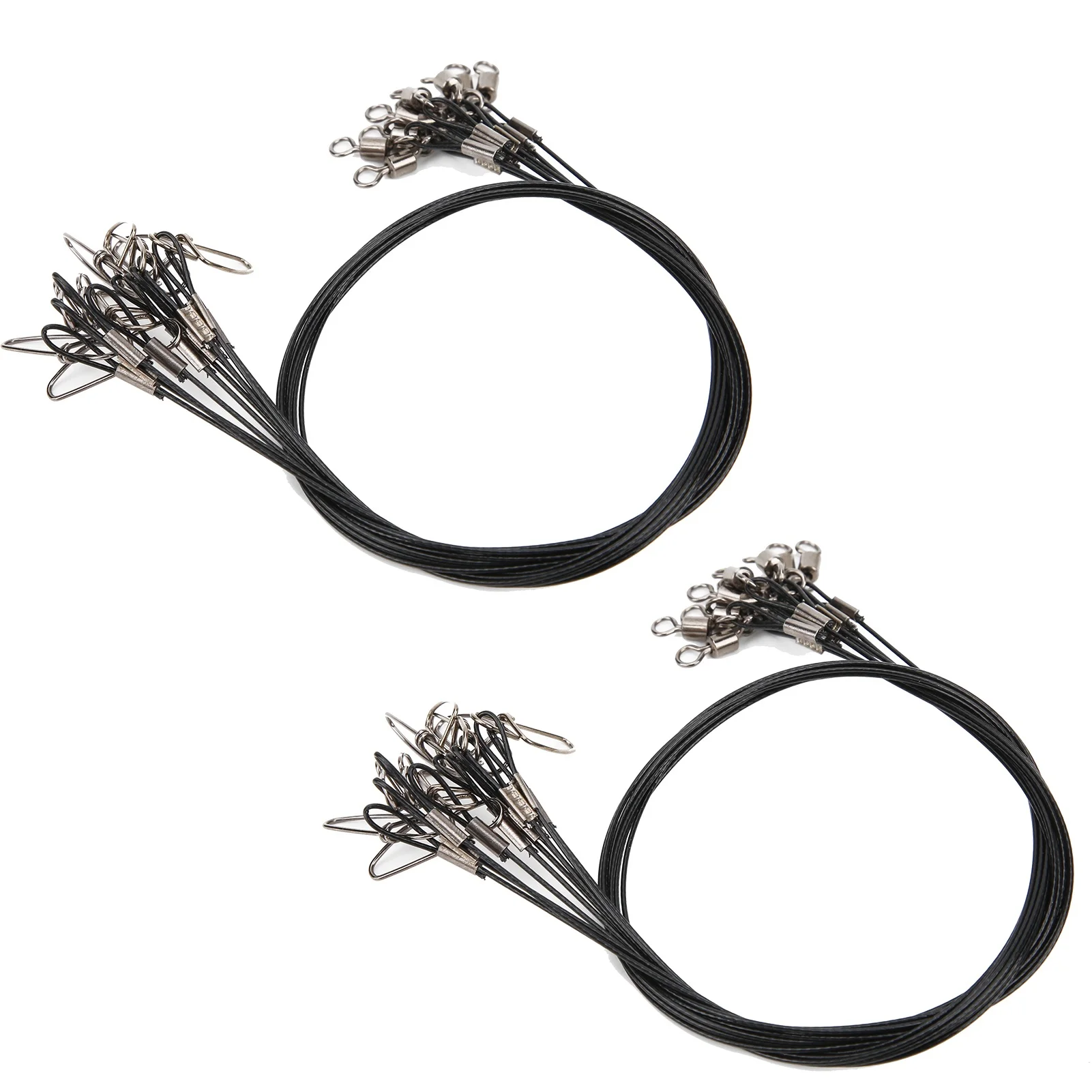 Fishing Wire Line Leash Anti Bite Steel Fishing Line Steel Wire Leader with Rolling Swivel