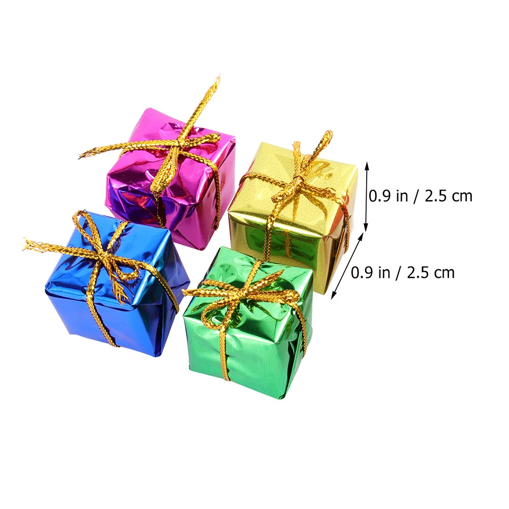 72 Pcs Christmas Tree Decorations Gift Boxes Party Supplies Small Hangings Pendant Miniature Ornaments Present Foam Xmas