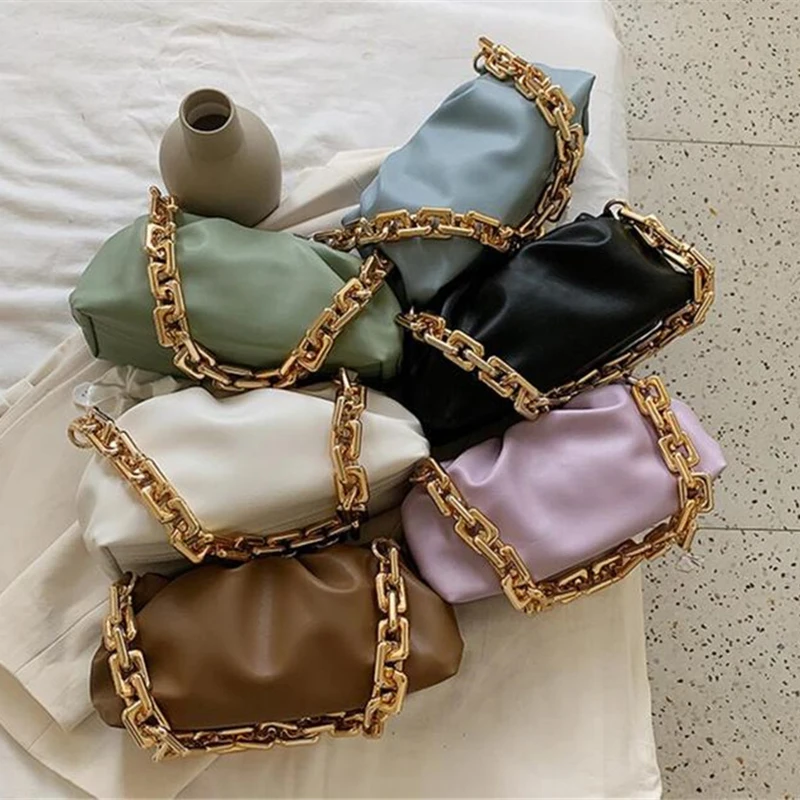 

2022 Women Dumplings Messenger Bag Designer Chain Presure Clouser Cloud Female Crossbody Shoulder Bag Tide Handbag Clutch Bag
