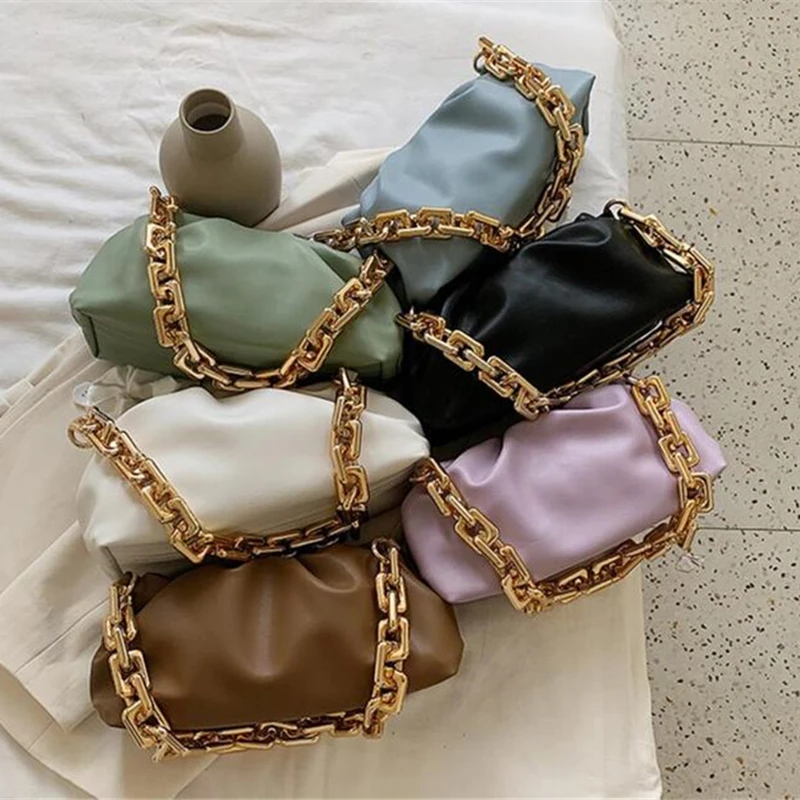 2022 Women Dumplings Messenger Bag Designer Chain Presure Clouser Cloud Female Crossbody Shoulder Bag Tide Handbag Clutch Bag