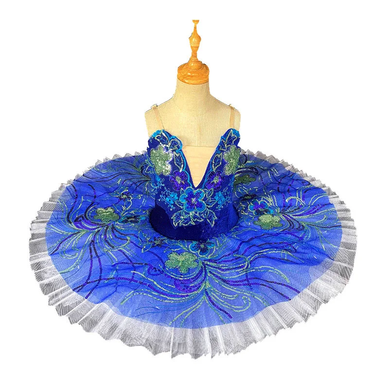 

2022 New blue Professional Ballet Tutu Dress Girl Dance Costume Child Performance Ballerinas Tutu Kids Child Carnival Dress