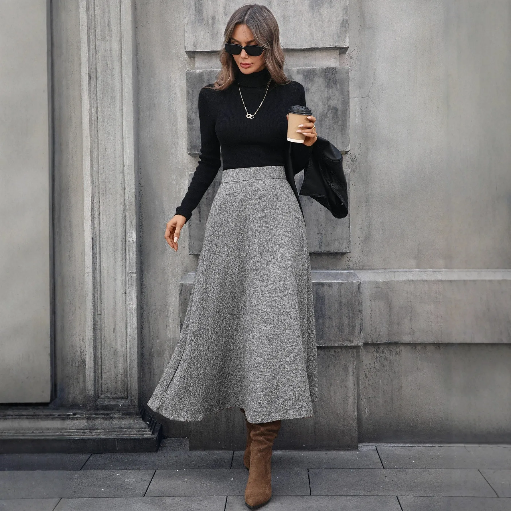No Stretch a Line Skirt Elegant Midi Length with Wrinkle Treatment Commuter Chic Summer Casual Skirts for Women