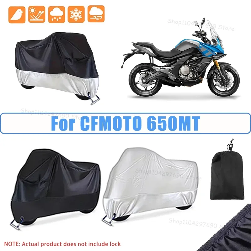 210D Oxford Motorcycle Cover Waterproof All Season UV Protection For CFMOTO 650MT Anti-Tear Windproof Motorbike Cover