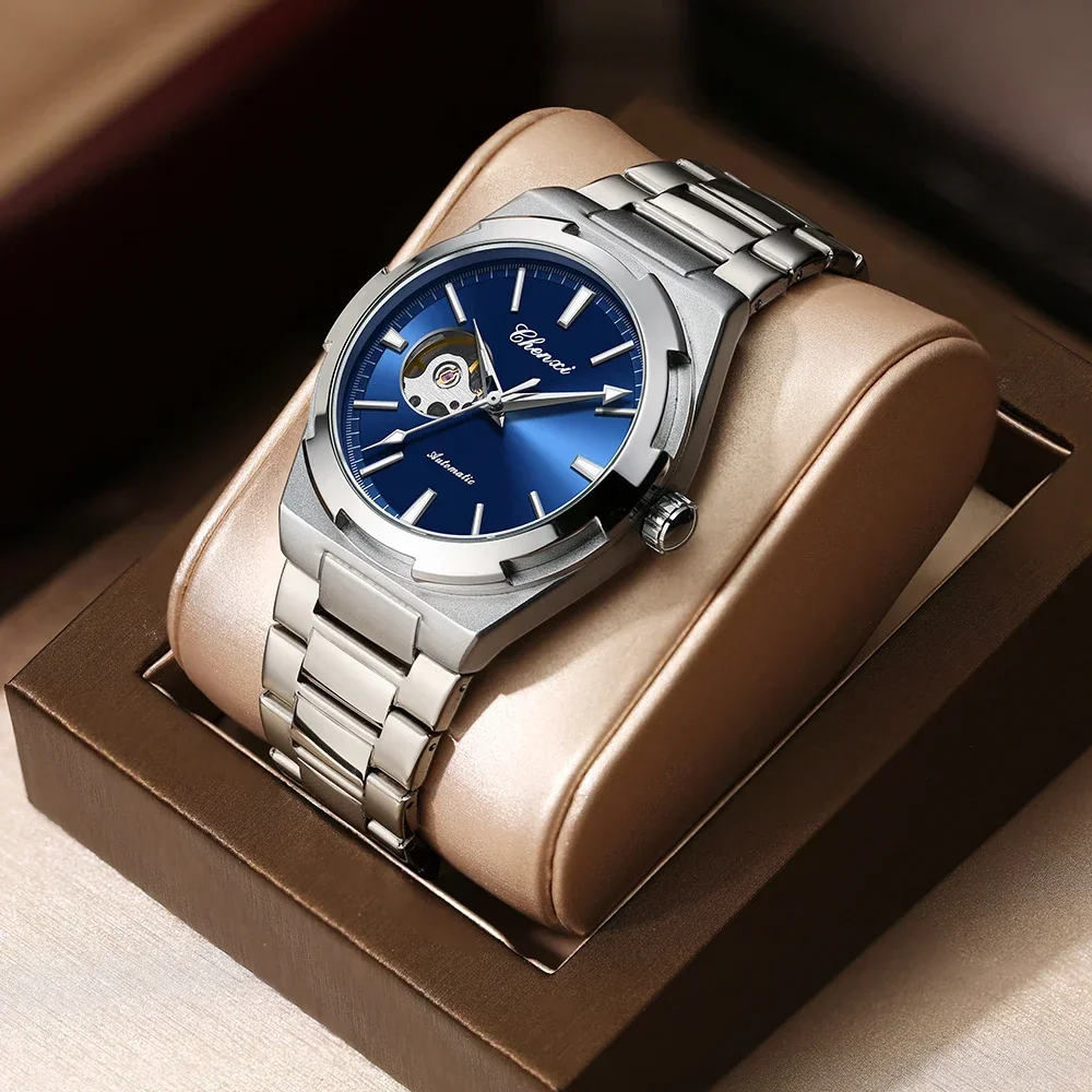 CHENXI 8856 Mechanical Wristwatches Stainless Steel Fashion Sports Waterproof Watches for Men Hollow Out Automatic Movement