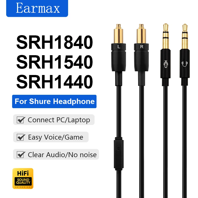 

For SRH1840 SRH1440 SRH1540 MMCX Plug Replaceable Connection PC Laptop Gaming Voice and Video Headphones Upgrade Cable