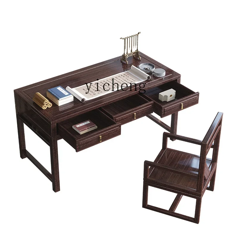 

Ugyen Wooden Desk All Solid Wood Calligraphy Painting Table Writing Desk Study Home