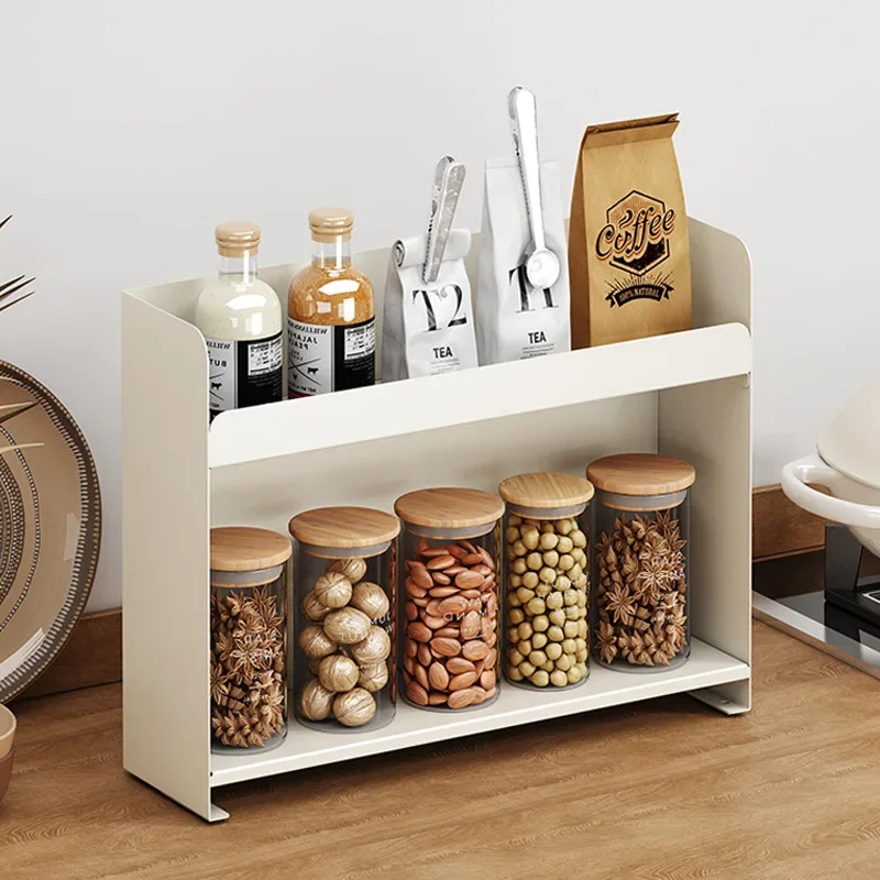 Milk white kitchen rack, seasoning jar storage rack, water cup storage rack