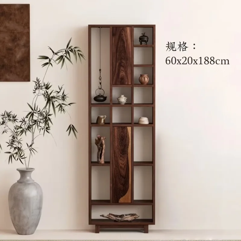 

Solid wood teacup rack, shelf Chinese straight shelf grid rack famous