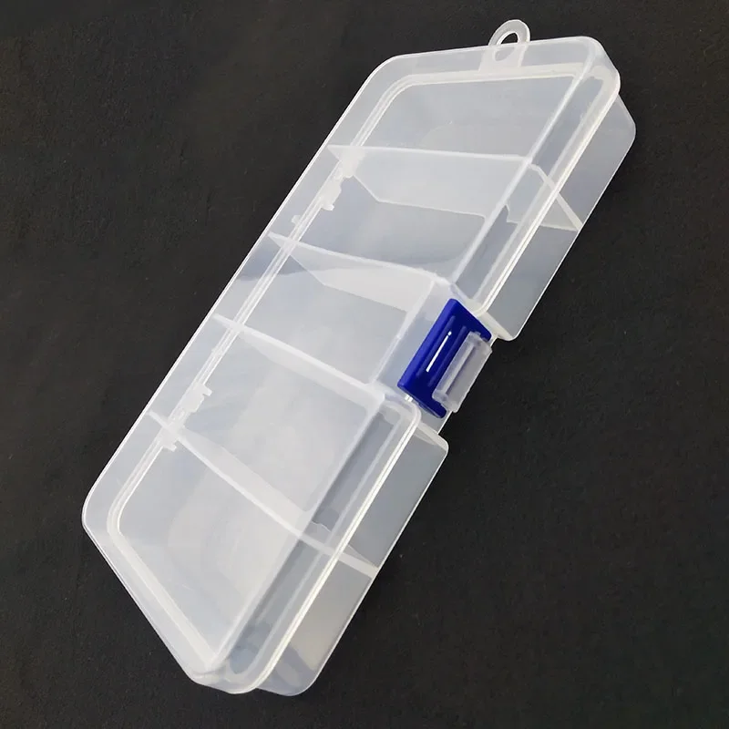 OUTKIT 5 Compartments Transparent Visible Plastic Fishing Tackle Box Fishing Lure Storage Box Case Fish Tool 17.7*9.3cm