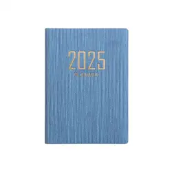 A7 Thick Paper Notebook Faux Leather Cover No Ink Bleeding 2025 Planner Ink-resistant Paper Planner